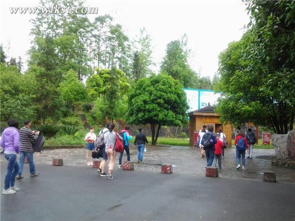 游客欣賞雨后美景