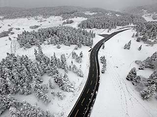 航拍：武隆仙女山呈現林海雪原美景 