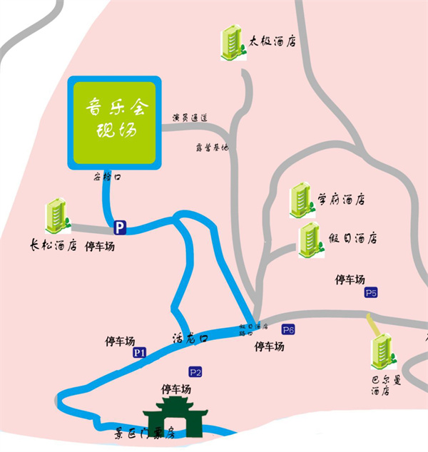 仙女山門票房至音樂節現場線路圖